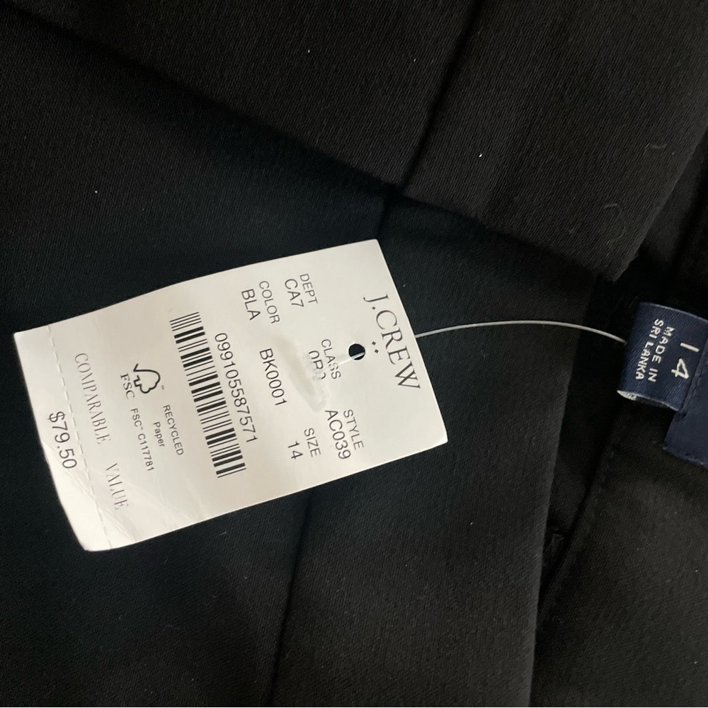 NWT J. Crew Kristyn Classic Black Women's Trousers - Picture 4 of 4